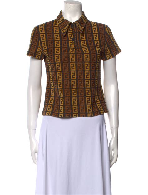 fendi button up shirt womens|Fendi lace tops.